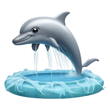 Dolphin-shaped fountain sticker