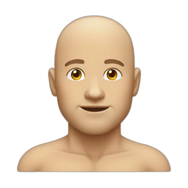 buff man body bald with sideburns light skinned sticker