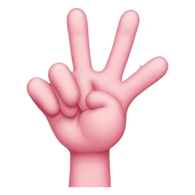 Three fingers crossed over, pinkie finger and thumb finger heart sticker