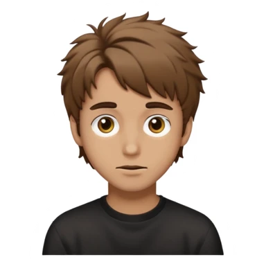 man have hair shaggy brown and brawes long .straykids emoji sticker