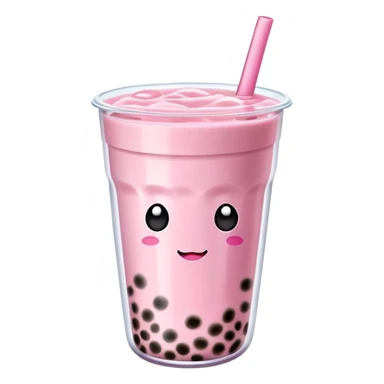 bowPink Boba Tea  sticker