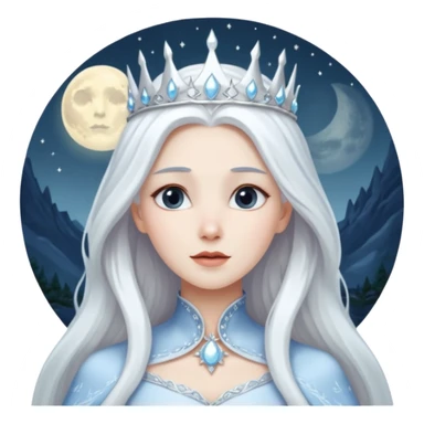 👱🏻‍♀️❄️🌕I want a snow queen with a moon behind her sticker