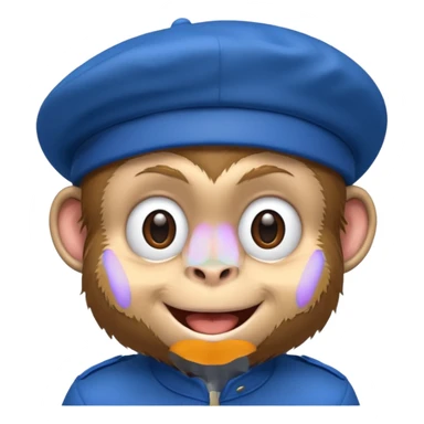 Monkey wearing blue beret sticker