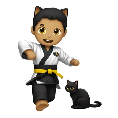 Black cat Black belt jiu-jitsu  sticker