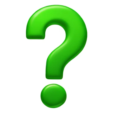 question mark, green sticker