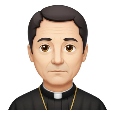 priest with dark hair, middle-aged man in his 50s sticker
