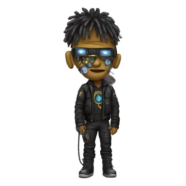 Cyber punk in front of house sticker