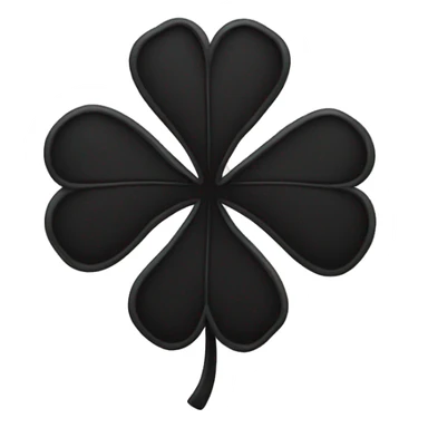 black 5 leaf clover sticker