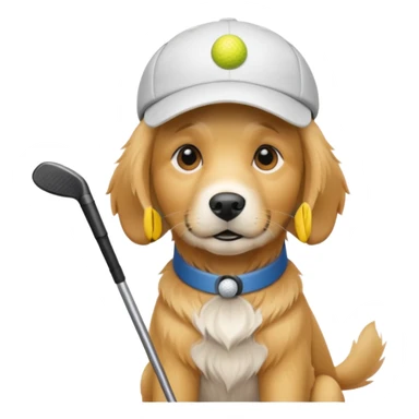 Dog golfing sticker