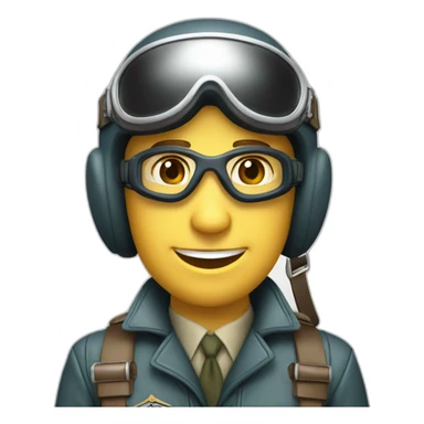 a caucasian 1940's air force pilot, with a leather helmet and goggles on his  head sticker