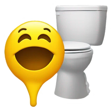 Smiley face pooping on the toilet  sticker