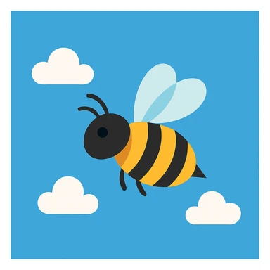 Flat design style bee in the sky sticker