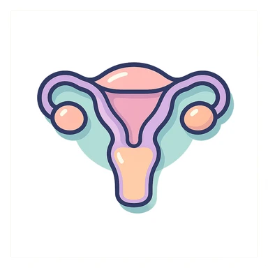female uterus stylized, icon-color-outlined style, detailed shadows and highlights, thin clean contours, soft rounded shapes, pastel palette #98B5BC, #B5B3C1, #C9A3C9, #E4C0CA, #F7DCD1, #F7C0AA, modern Japanese pop art and sticker aesthetic, soft lighting, transparent background sticker