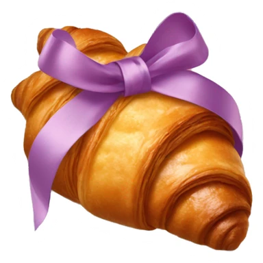 A croissant tied with a silk ribbon sticker