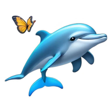 A dolphin with butterfly wings sticker