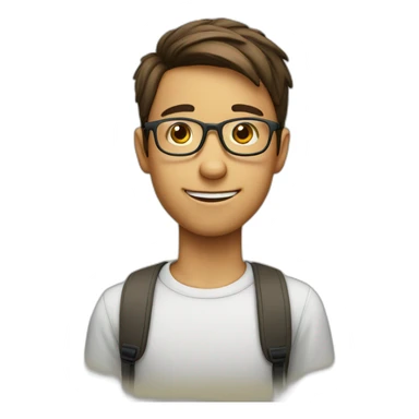 Studying boy with glasses  sticker