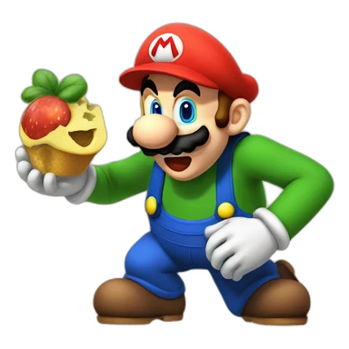 Mario eating Luigi sticker