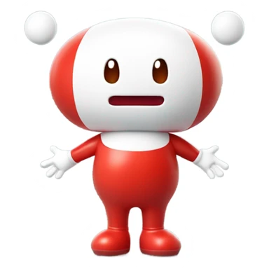 Very shiny full body character with pill capsule head with retro antennae and jetsons aesthetic  puffy body and welcoming waving arms Japanese animation inspired Anpanman with big boots and antennae red and white colors only sticker