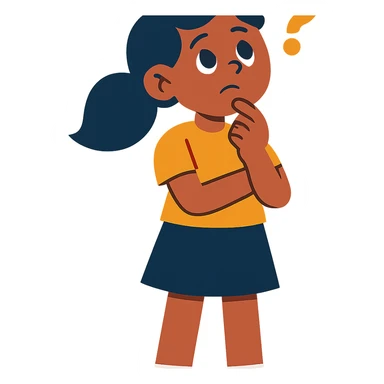 girl standing and thinking sticker