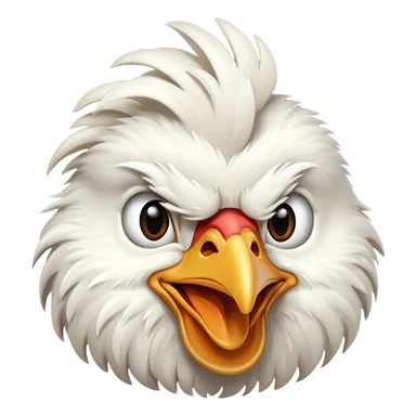 cheerful white chicken head sticker