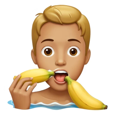 banana in mouth water sticker