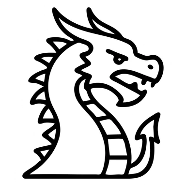 A fierce dragon with horns and scales sticker