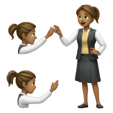 A girl attending to mun sticker