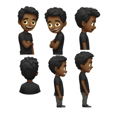 handsome boy with black shirt in crazy pose sticker