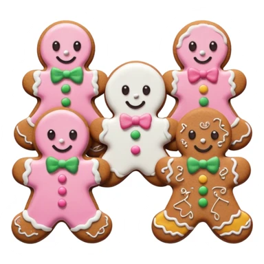 christmas gingerbreads pastel pink sticker