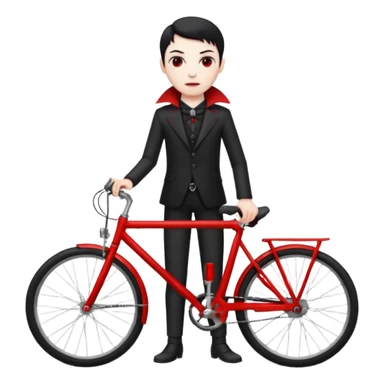 vampire stand with bicycle. sticker