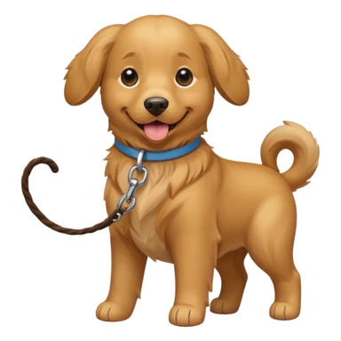 Dog on a leash sticker