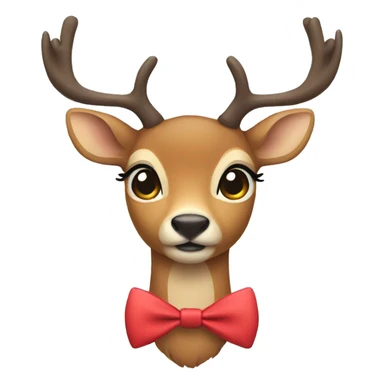 a deer wearing a bow sticker