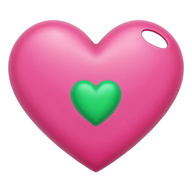 pink and green heart sticker