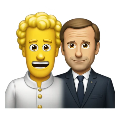 Homère simpsonne et Macron sticker