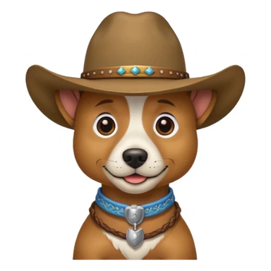 Dog cowboy sticker