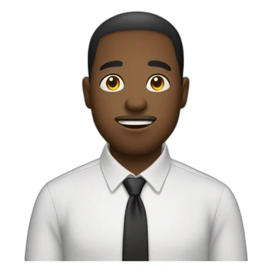 black male in dress shirt covering mouth sticker