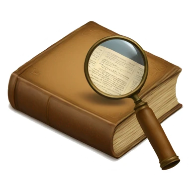 vintage book with magnifying glass sticker