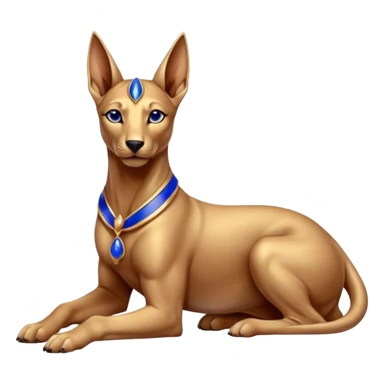  Short-eared Black lapis rose gold beautiful woman anubis puppy floor statue posed  sticker