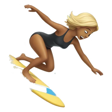 Surfer Girl falling in the Water sticker
