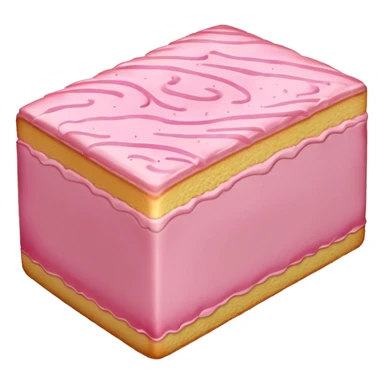 sweet simple slice of pink frosted sponge cake sticker