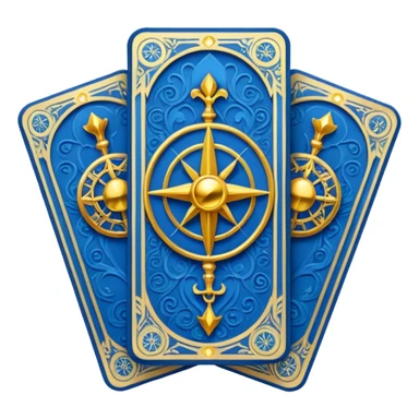 Three Blue tarot cards  sticker