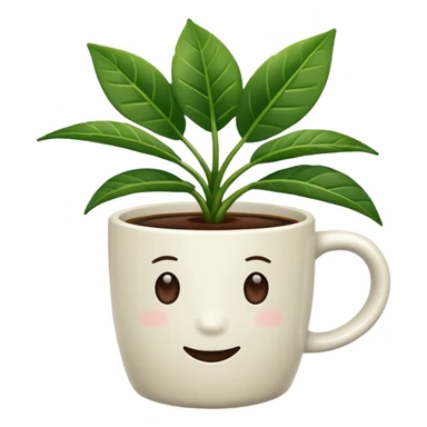 coffee cup houseplant sticker