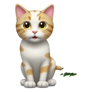 Curious cat with christmas tree sticker