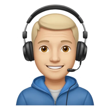 light man with headphones sticker