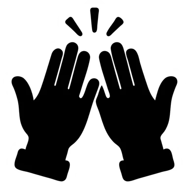 two hands giving a high five, symbolizing friendship, solid icon sticker