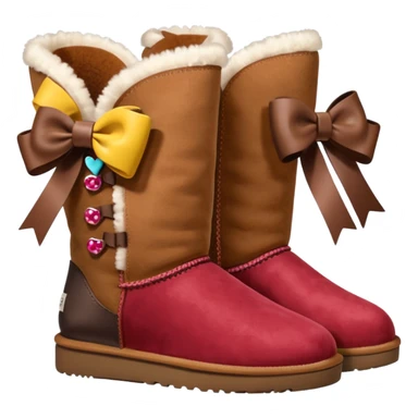 ugg boots that are ankle hight with a cheat bow on the back sticker