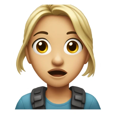 surprised girl looking at viewer sticker