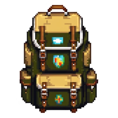 white hiking camping backpack sticker