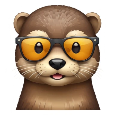 the otter emoji with pixelated sunglasses on sticker