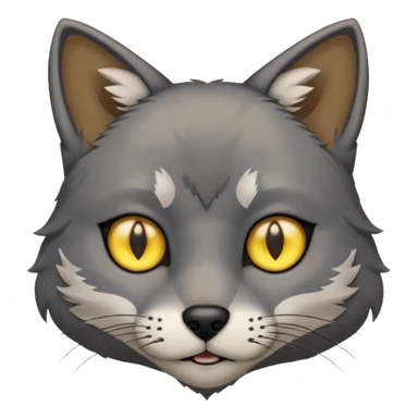 Cat and wolf mix with small slim eyes sticker